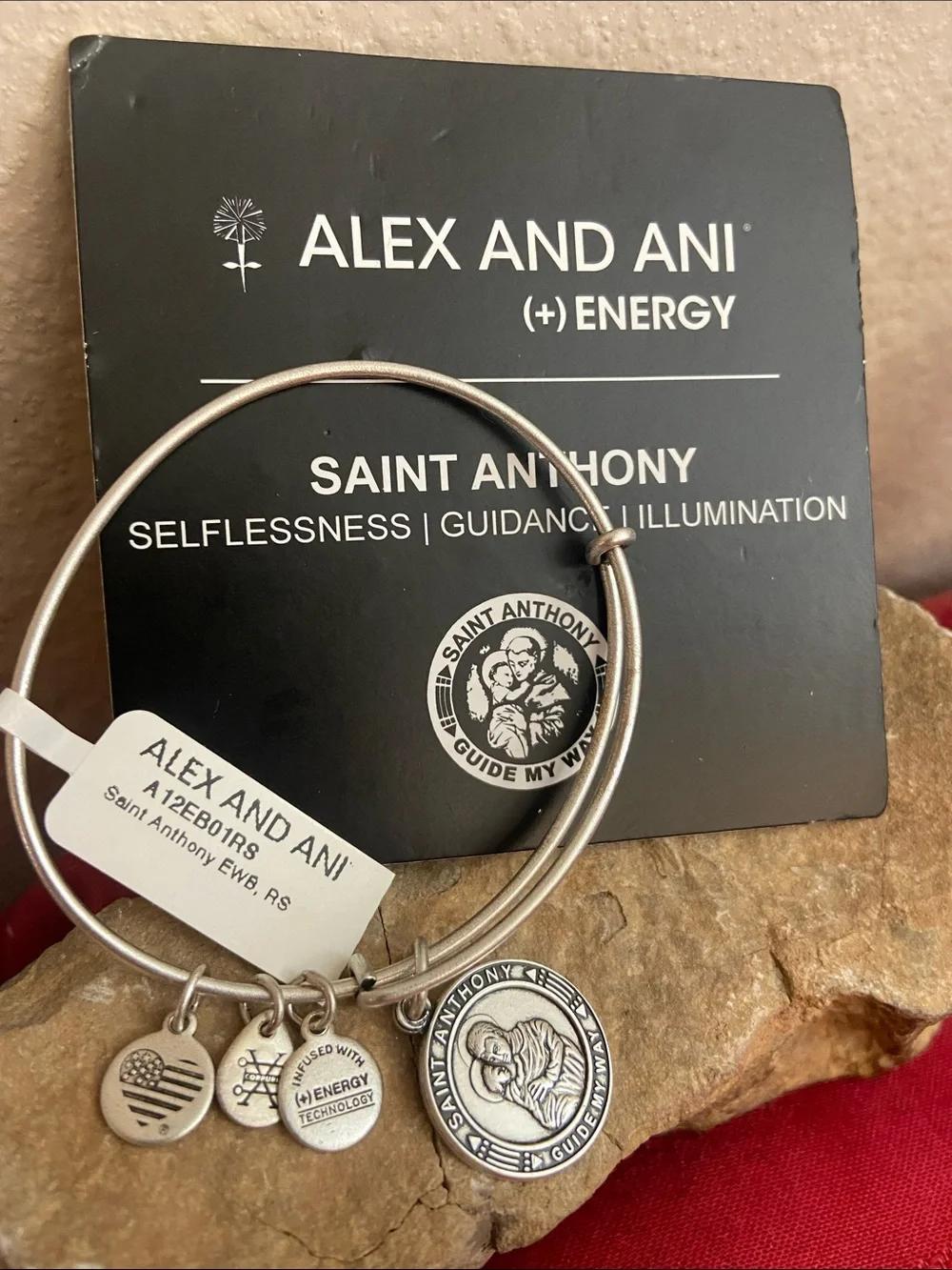 NWT Alex and Ani +Energy Saint Anthony Selflessness Bangle Bracelet
